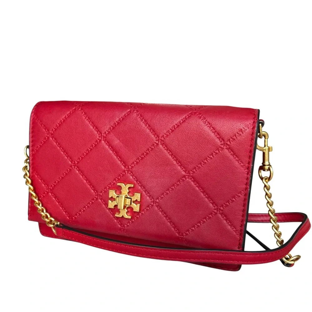 Tory Burch Georgia Turn Lock Mini Bag Red Crossbody